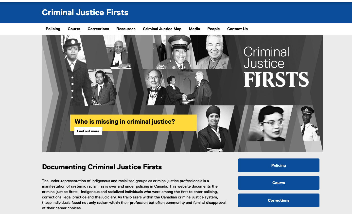 Criminal Justice First project page